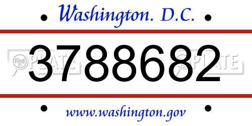3788682 District Of Columbia License Plate