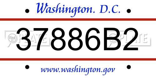 37886B2 District Of Columbia License Plate