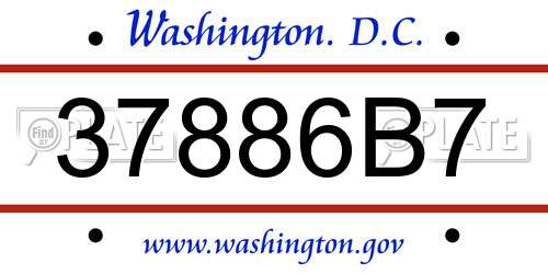 37886B7 District Of Columbia License Plate