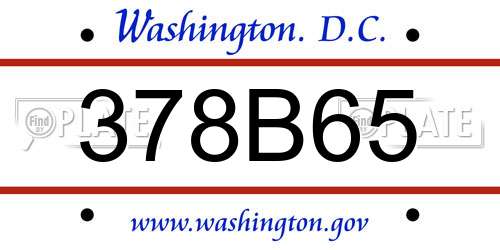 378B65 District Of Columbia License Plate