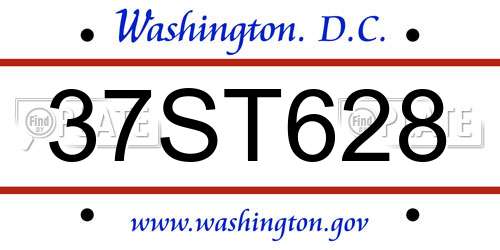 37ST628 District Of Columbia License Plate