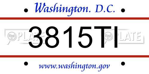3815TI District Of Columbia License Plate