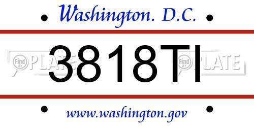 3818TI District Of Columbia License Plate
