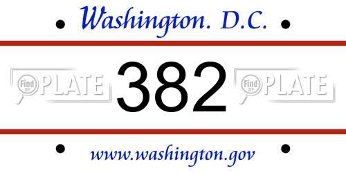 382 District Of Columbia License Plate