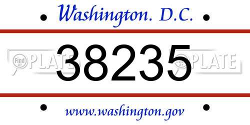 38235 District Of Columbia License Plate