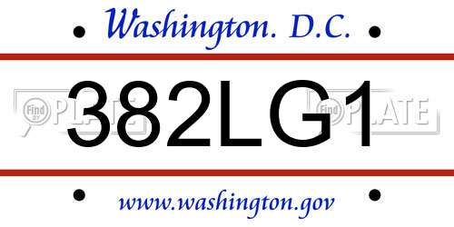 382LG1 District Of Columbia License Plate