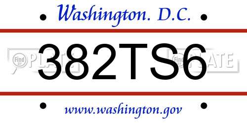 382TS6 District Of Columbia License Plate