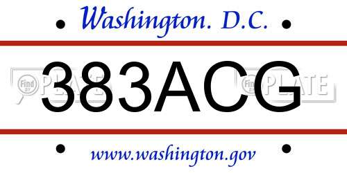 383ACG District Of Columbia License Plate