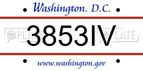 3853IV District Of Columbia License Plate