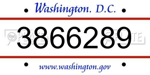 3866289 District Of Columbia License Plate