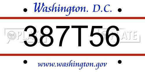 387T56 District Of Columbia License Plate
