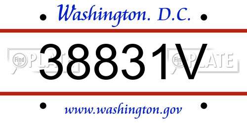 38831V District Of Columbia License Plate