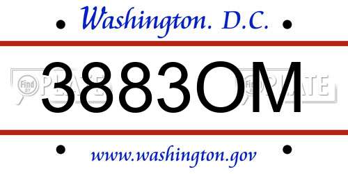3883OM District Of Columbia License Plate