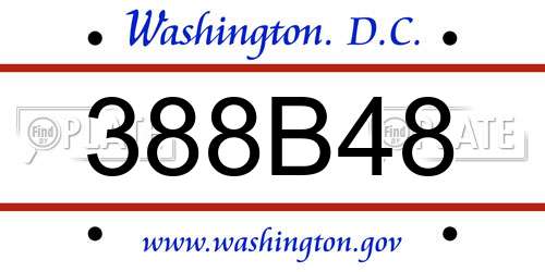 388B48 District Of Columbia License Plate