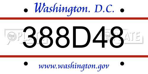 388D48 District Of Columbia License Plate