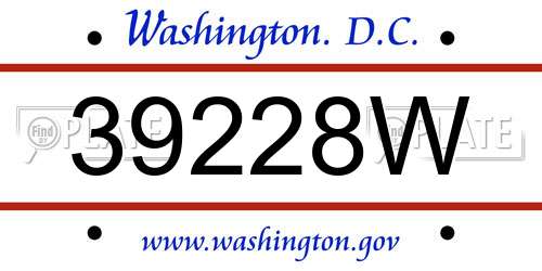 39228W District Of Columbia License Plate