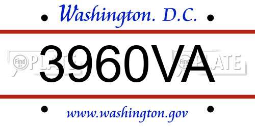 3960VA District Of Columbia License Plate