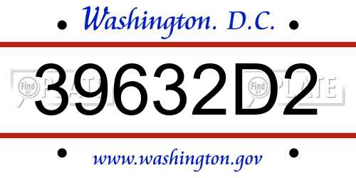 39632D2 District Of Columbia License Plate