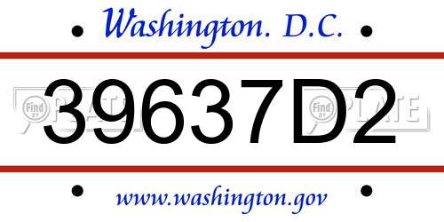 39637D2 District Of Columbia License Plate