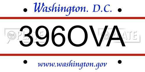 396OVA District Of Columbia License Plate