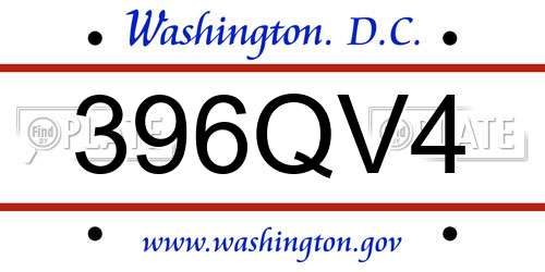 396QV4 District Of Columbia License Plate