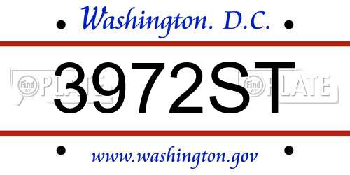 3972ST District Of Columbia License Plate