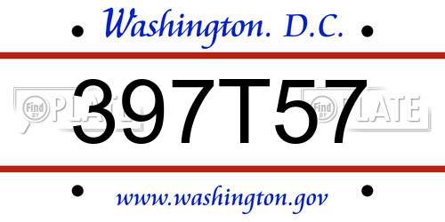 397T57 District Of Columbia License Plate