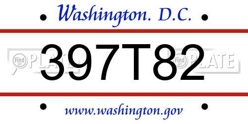 397T82 District Of Columbia License Plate