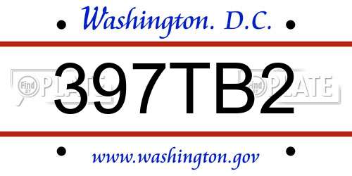 397TB2 District Of Columbia License Plate