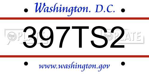 397TS2 District Of Columbia License Plate