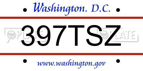 397TSZ District Of Columbia License Plate