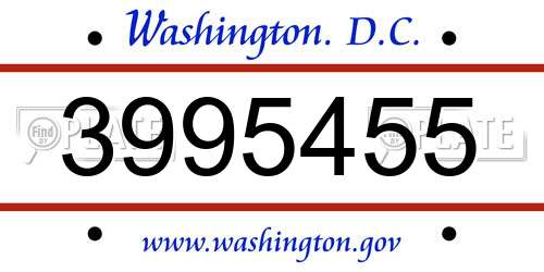 3995455 District Of Columbia License Plate