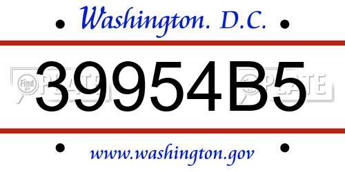 39954B5 District Of Columbia License Plate
