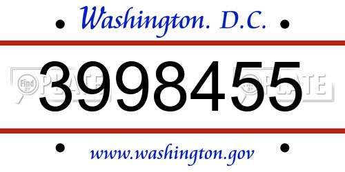 3998455 District Of Columbia License Plate