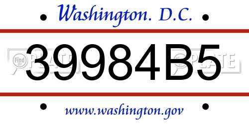 39984B5 District Of Columbia License Plate