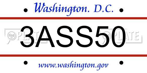 3ASS50 District Of Columbia License Plate
