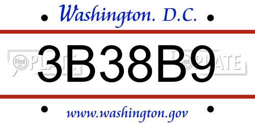 3B38B9 District Of Columbia License Plate
