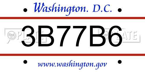 3B77B6 District Of Columbia License Plate