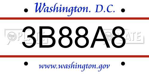 3B88A8 District Of Columbia License Plate