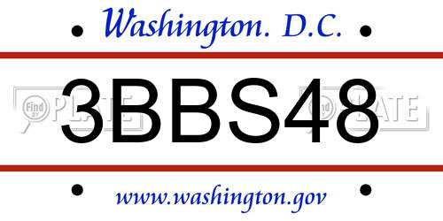 3BBS48 District Of Columbia License Plate