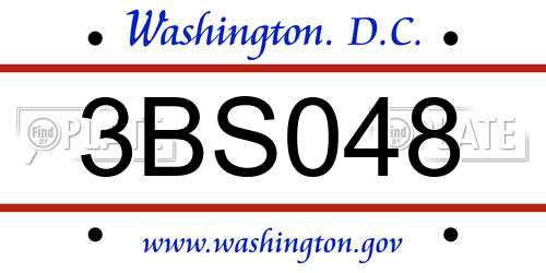 3BS048 District Of Columbia License Plate