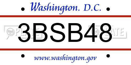 3BSB48 District Of Columbia License Plate