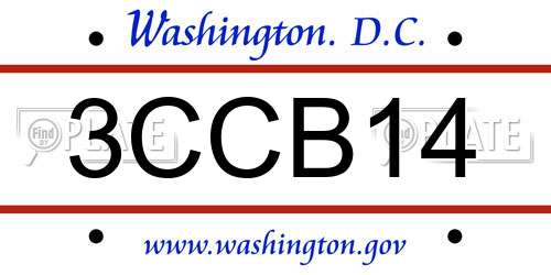 3CCB14 District Of Columbia License Plate