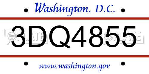 3DQ4855 District Of Columbia License Plate
