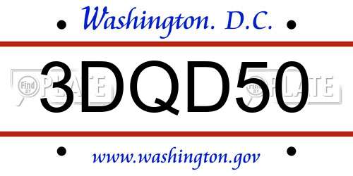 3DQD50 District Of Columbia License Plate
