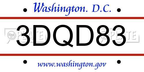 3DQD83 District Of Columbia License Plate