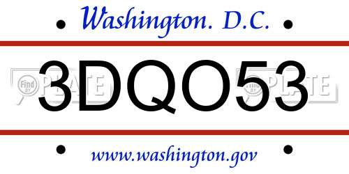 3DQO53 District Of Columbia License Plate