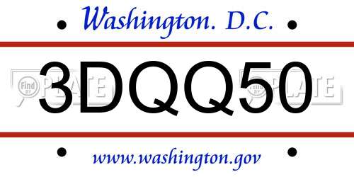 3DQQ50 District Of Columbia License Plate