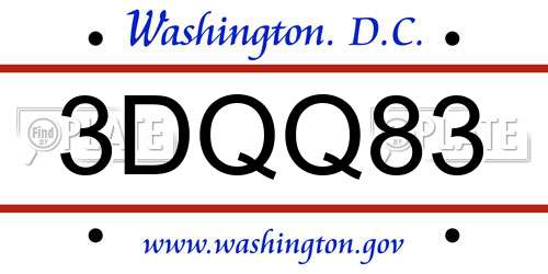 3DQQ83 District Of Columbia License Plate