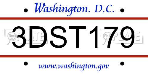 3DST179 District Of Columbia License Plate